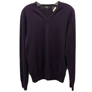 Calvin Klein V-Neck Merino Wool Sweater, Size M